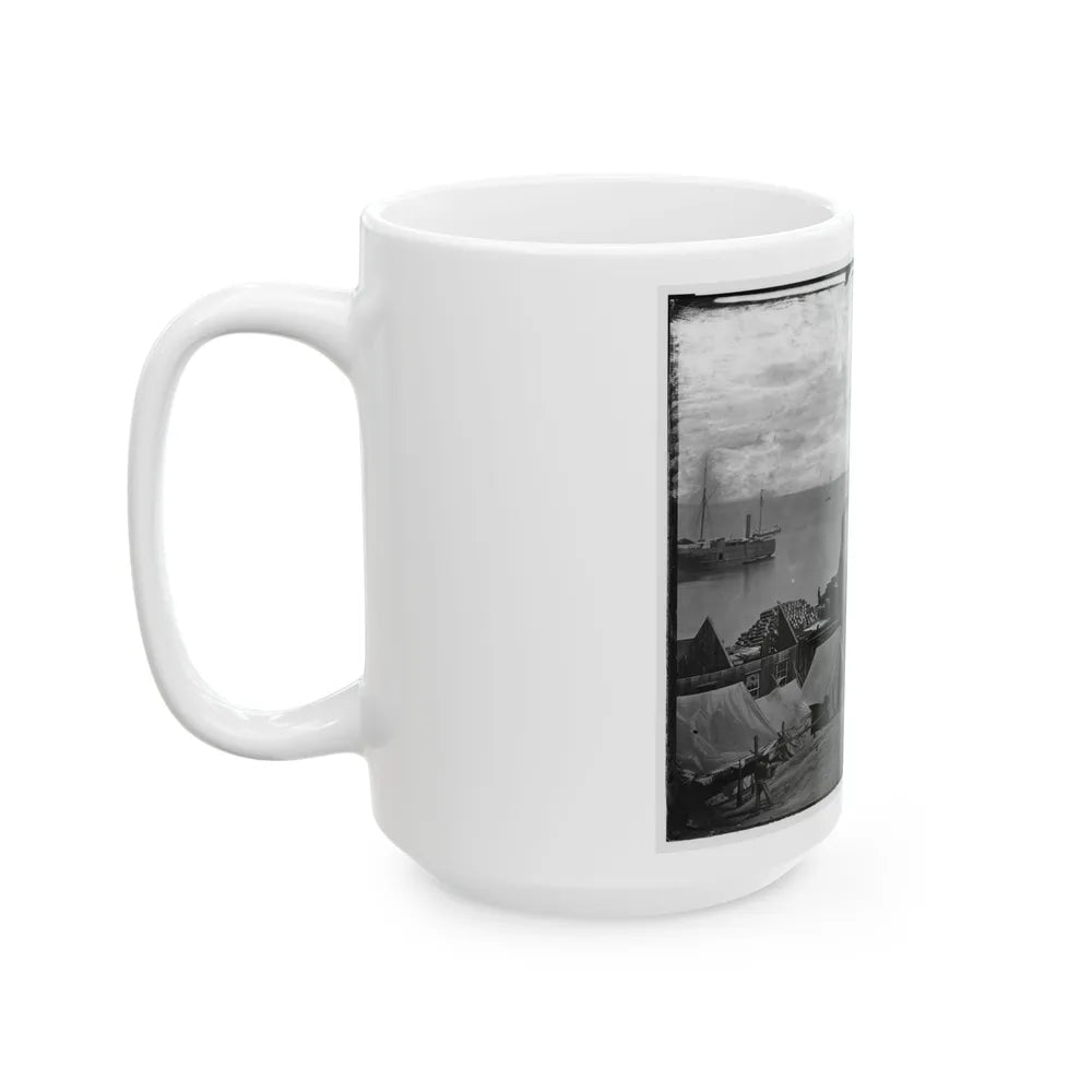 City Point, Va. Wharves After The Explosion Of Ordnance Barges On August 4, 1864 (U.S. Civil War) White Coffee Mug-Go Mug Yourself