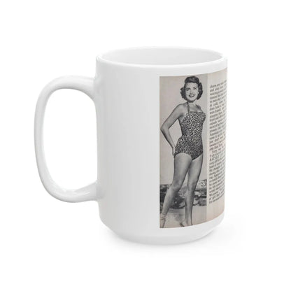 Terry Moore #447 - 66 PHOTOGRAPHS OF Terry MOORE U.K. Pocket Mag. Pages 24 & 25 (Vintage Female Icon) White Coffee Mug-Go Mug Yourself