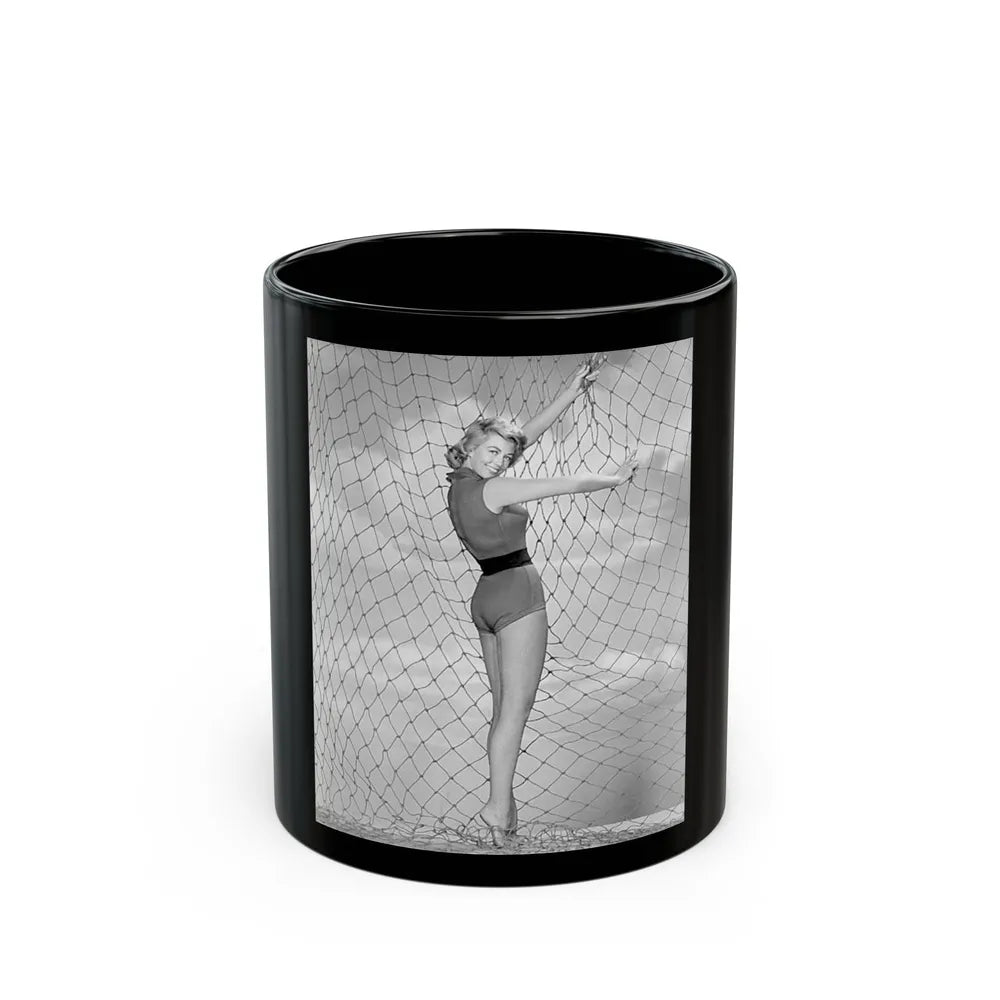 Dorothy Malone #95 (Vintage Female Icon) Black Coffee Mug-11oz-Go Mug Yourself