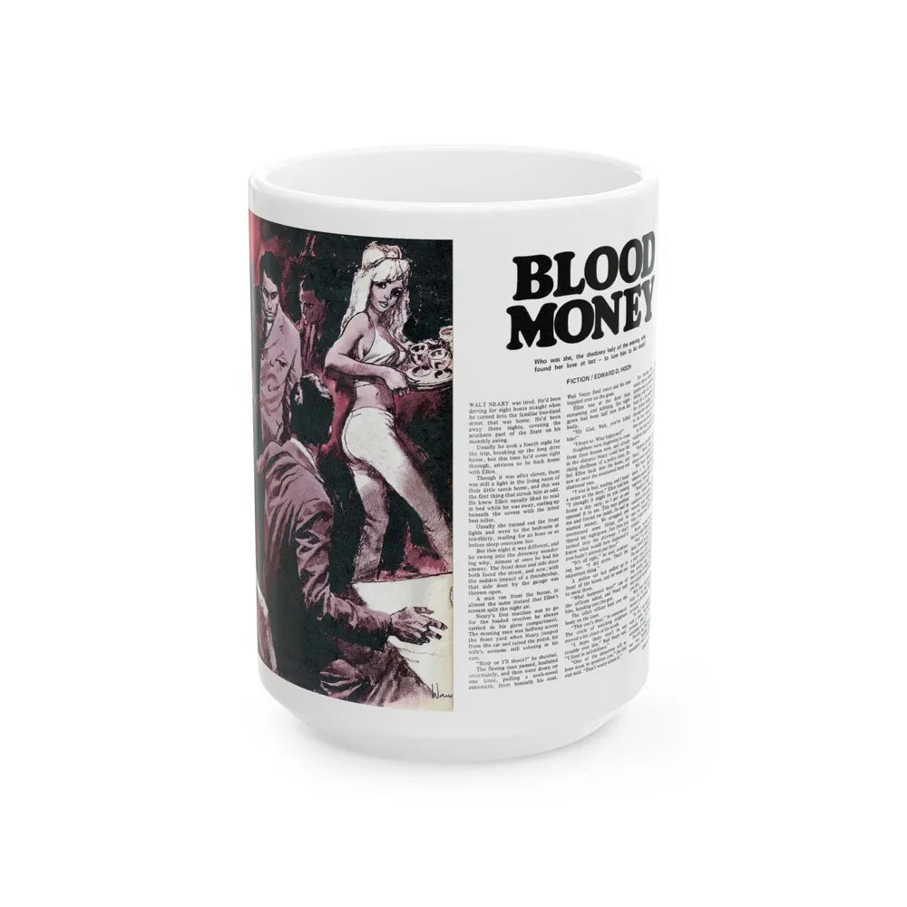 Blood Money, Adam magazine, July 1973 - White Coffee Mug-15oz-Go Mug Yourself