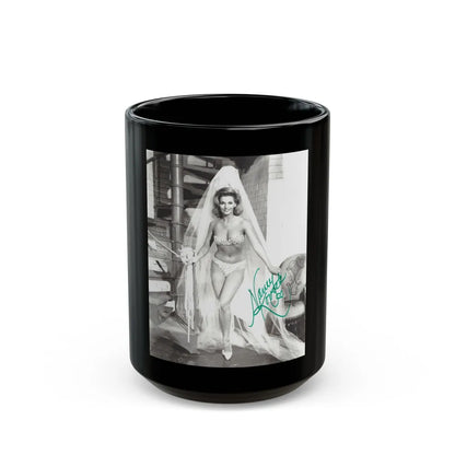 Nancy Kovack #64 (Vintage Female Icon) Black Coffee Mug-15oz-Go Mug Yourself