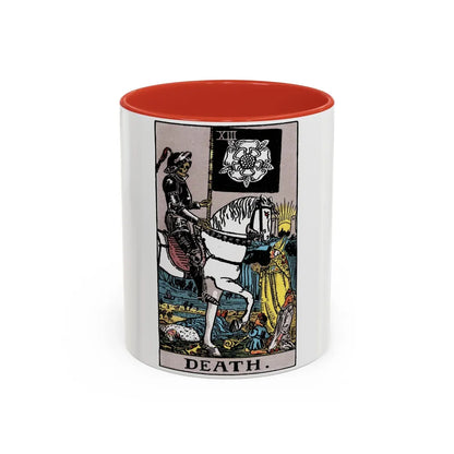 Death (Tarot Card) Accent Coffee Mug-11oz-Red-Go Mug Yourself