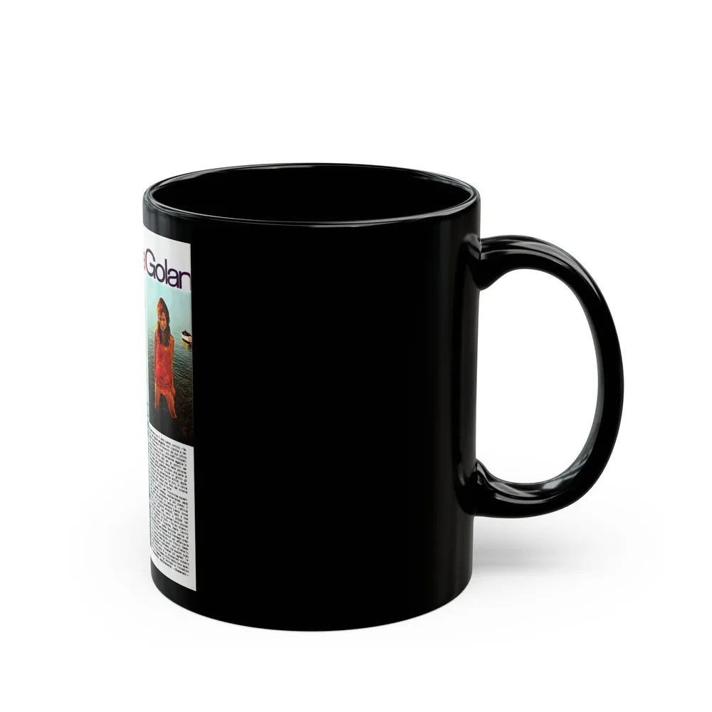 Gila Golan #128 - See through white wet top 1 (Vintage Female Icon) Black Coffee Mug-Go Mug Yourself