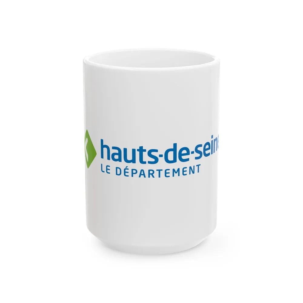 Flag of Hauts de Seine France - White Coffee Mug-15oz-Go Mug Yourself