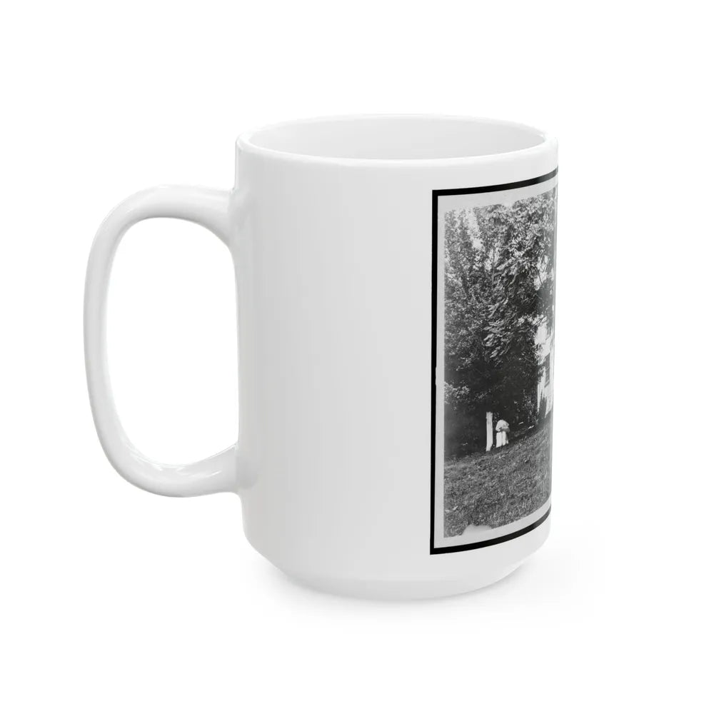 D.R. Miller House, With Family On Porch, Hagerstown Pike, Antietam, Maryland (U.S. Civil War) White Coffee Mug-Go Mug Yourself