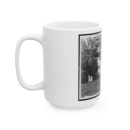 D.R. Miller House, With Family On Porch, Hagerstown Pike, Antietam, Maryland (U.S. Civil War) White Coffee Mug-Go Mug Yourself