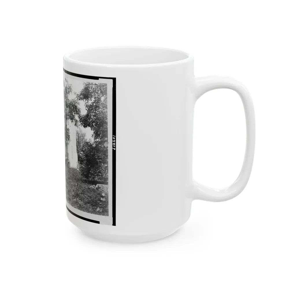 D.R. Miller House, With Family On Porch, Hagerstown Pike, Antietam, Maryland (U.S. Civil War) White Coffee Mug-Go Mug Yourself