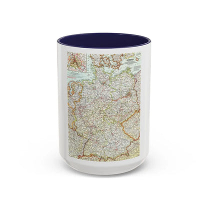 Germany (1959) (Map) Accent Coffee Mug-15oz-Navy-Go Mug Yourself