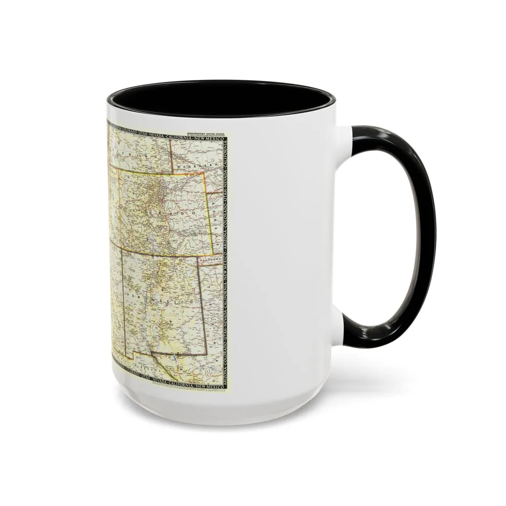 USA - Southwestern (1948) (Map) Accent Coffee Mug-Go Mug Yourself