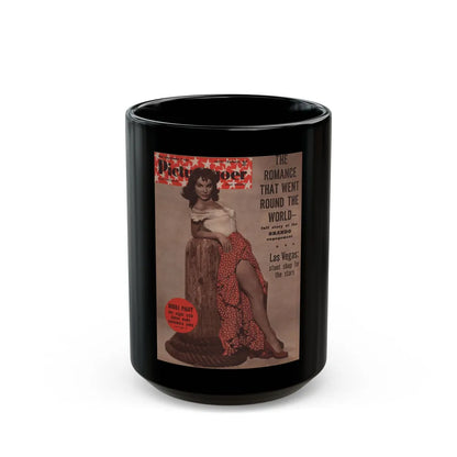 Debra Paget #511 - Debbie Picturegoer 12-11-54 Mag. Cover Promo Pic from ''The Gambler From Natchez'' '54 (Vintage Female Icon) Black Coffee Mug-15oz-Go Mug Yourself