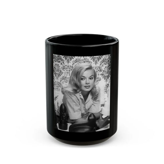 Leslie Parrish #242 (Vintage Female Icon) Black Coffee Mug-15oz-Go Mug Yourself