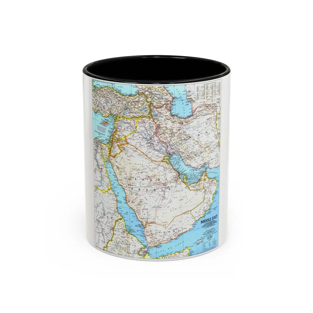 Middle East (1991) (Map) Accent Coffee Mug-11oz-Black-Go Mug Yourself