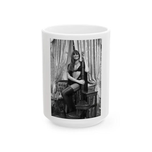 Caroline Munro #197 (Vintage Female Icon) White Coffee Mug-15oz-Go Mug Yourself