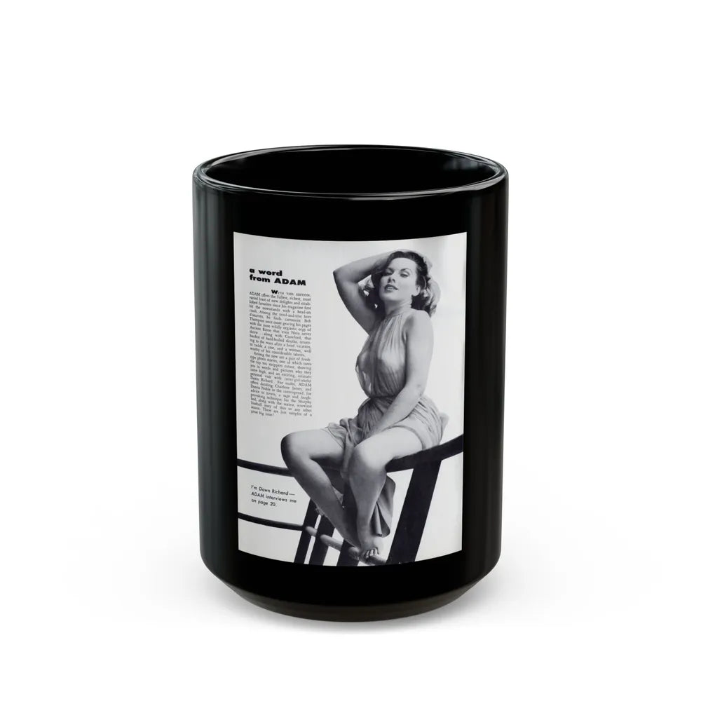 Dawn Richard #44 - Adam Mag. '58 - Inside Cover 1 (Vintage Female Icon) Black Coffee Mug-15oz-Go Mug Yourself