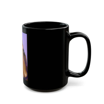 Linda Blair #197 - Partially Topless (Vintage Female Icon) Black Coffee Mug-Go Mug Yourself