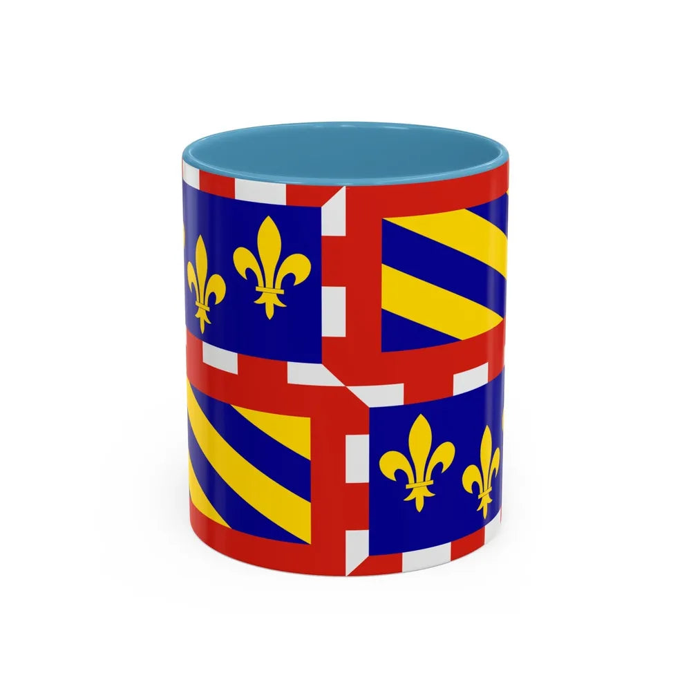 Flag of Bourgogne France - Accent Coffee Mug-11oz-Light Blue-Go Mug Yourself