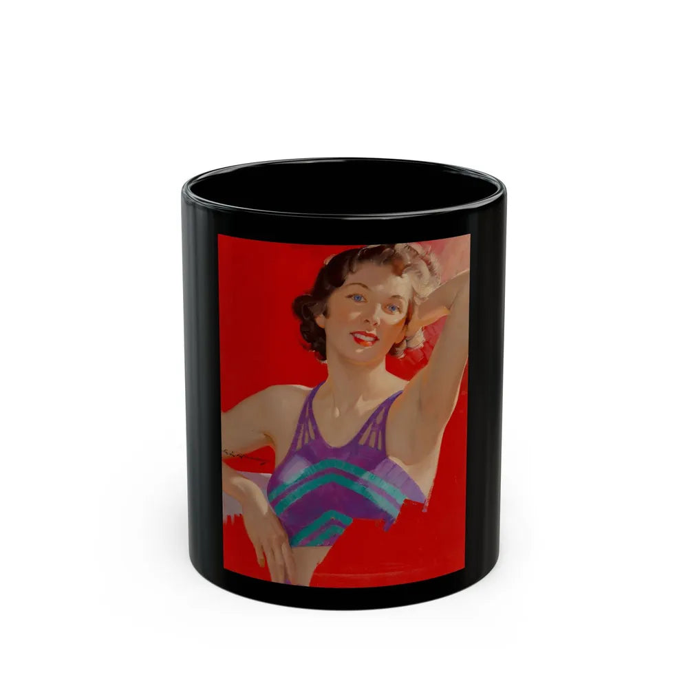 Brunette Beauty, unpublished Redbook cover - Black Coffee Mug-11oz-Go Mug Yourself