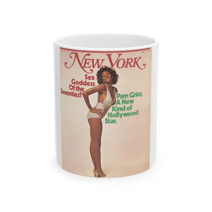 Pam Grier #06 (Vintage Female Icon) White Coffee Mug-11oz-Go Mug Yourself