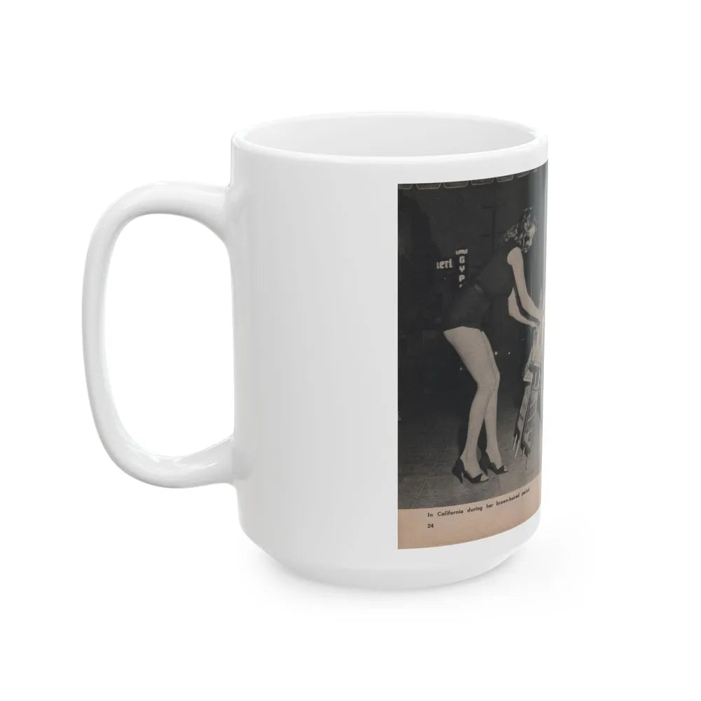 Jayne Mansfield #292 - JAYNE Pocket Magazine Pages 28 & 29 (Vintage Female Icon) White Coffee Mug-Go Mug Yourself