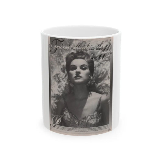 Debra Paget #525 - 1 B&W Glamor Portrait Starlog Magazine Page April '98 (Vintage Female Icon) White Coffee Mug-11oz-Go Mug Yourself