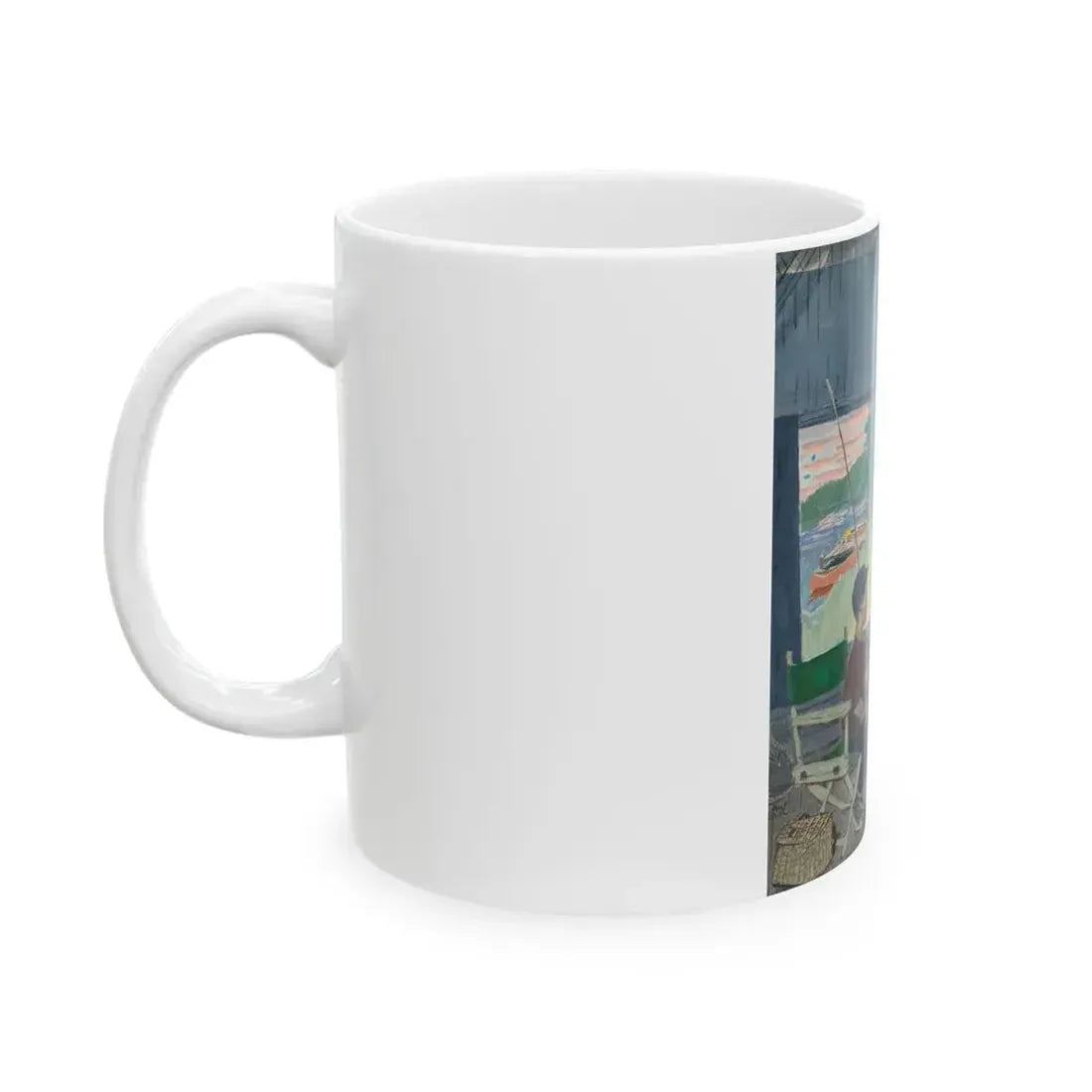 Dad the Fish Are Biting, Saturday Evening Post cover study, August 25, 1962 - White Coffee Mug - Go Mug Yourself