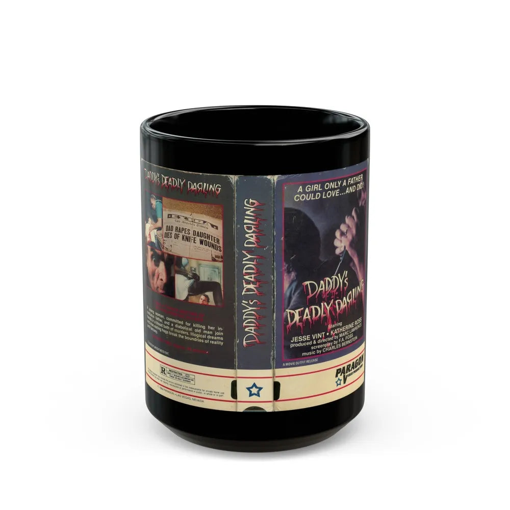 DADDYS DEADLY DARLING (VHS COVER) - Black Coffee Mug-15oz-Go Mug Yourself