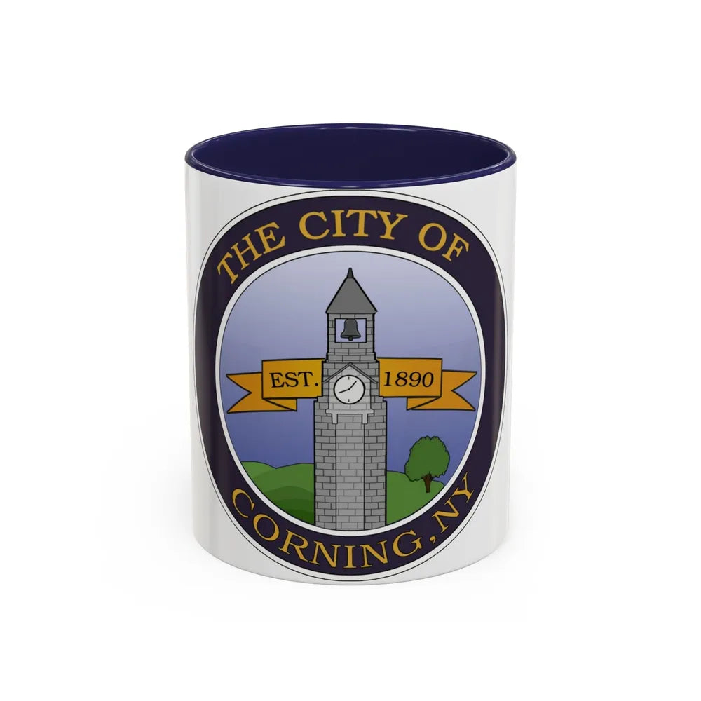 Seal of Corning NY - Accent Coffee Mug-11oz-Navy-Go Mug Yourself