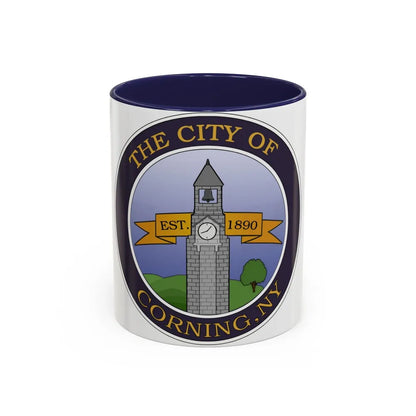 Seal of Corning NY - Accent Coffee Mug-11oz-Navy-Go Mug Yourself