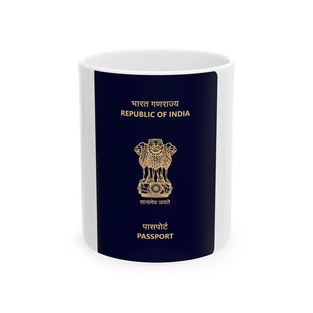 Indian Passport - White Coffee Mug-11oz-Go Mug Yourself