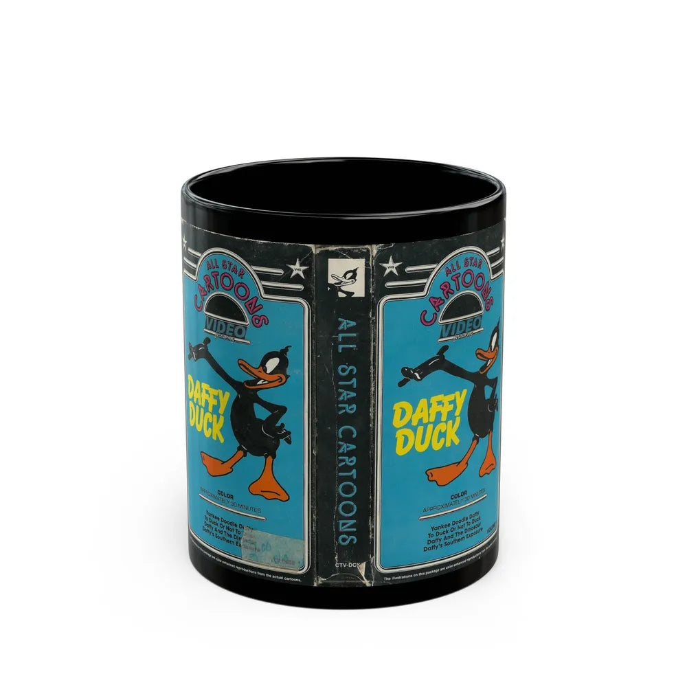 DAFFY DUCK ALL STAR CARTOONS (VHS COVER) - Black Coffee Mug-11oz-Go Mug Yourself