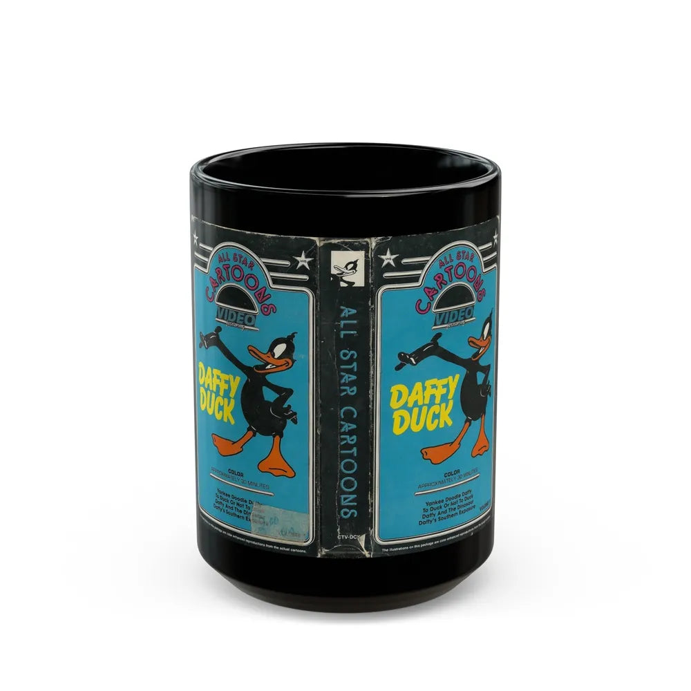 DAFFY DUCK ALL STAR CARTOONS (VHS COVER) - Black Coffee Mug-15oz-Go Mug Yourself