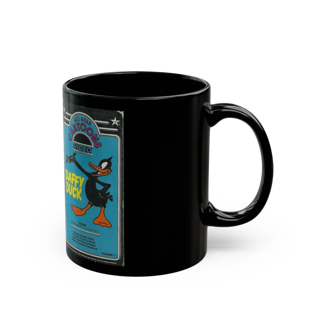 DAFFY DUCK ALL STAR CARTOONS (VHS COVER) - Black Coffee Mug-Go Mug Yourself