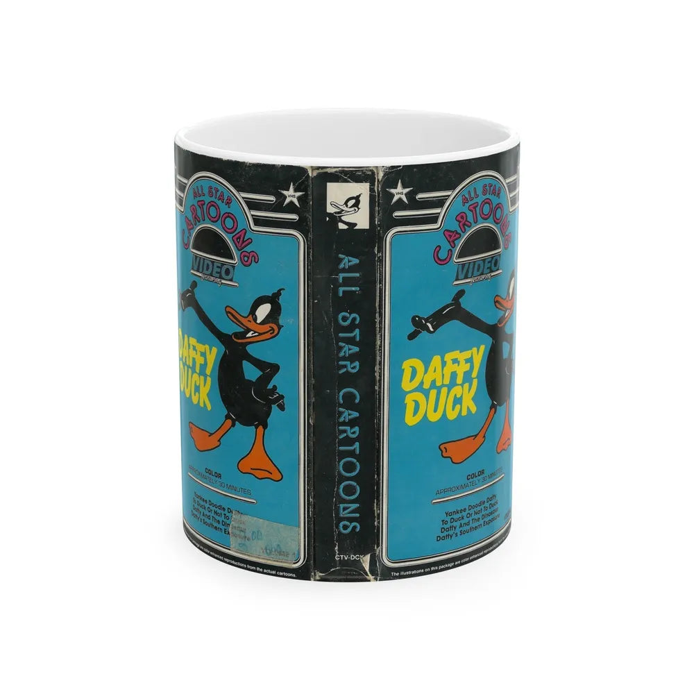 DAFFY DUCK ALL STAR CARTOONS (VHS COVER) - White Coffee Mug-11oz-Go Mug Yourself