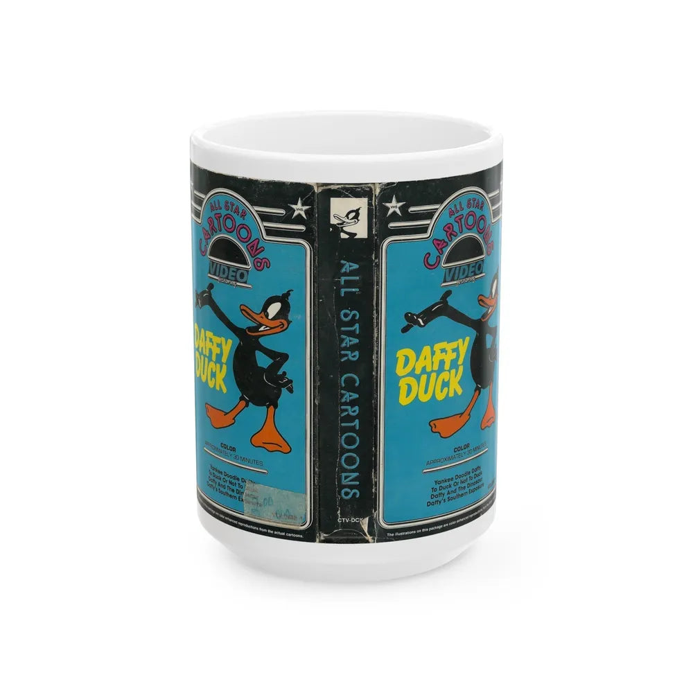 DAFFY DUCK ALL STAR CARTOONS (VHS COVER) - White Coffee Mug-15oz-Go Mug Yourself