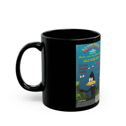 DAFFY DUCK AND FRIENDS DAFFY AND THE DINOSAURS (VHS COVER) - Black Coffee Mug-Go Mug Yourself