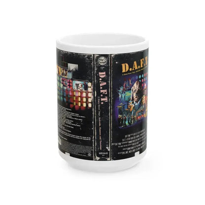 DAFT A STORY ABOUT DOGS ANDROIDS FIREMEN AND TOMATOES (VHS COVER) - White Coffee Mug 15oz - Go Mug Yourself