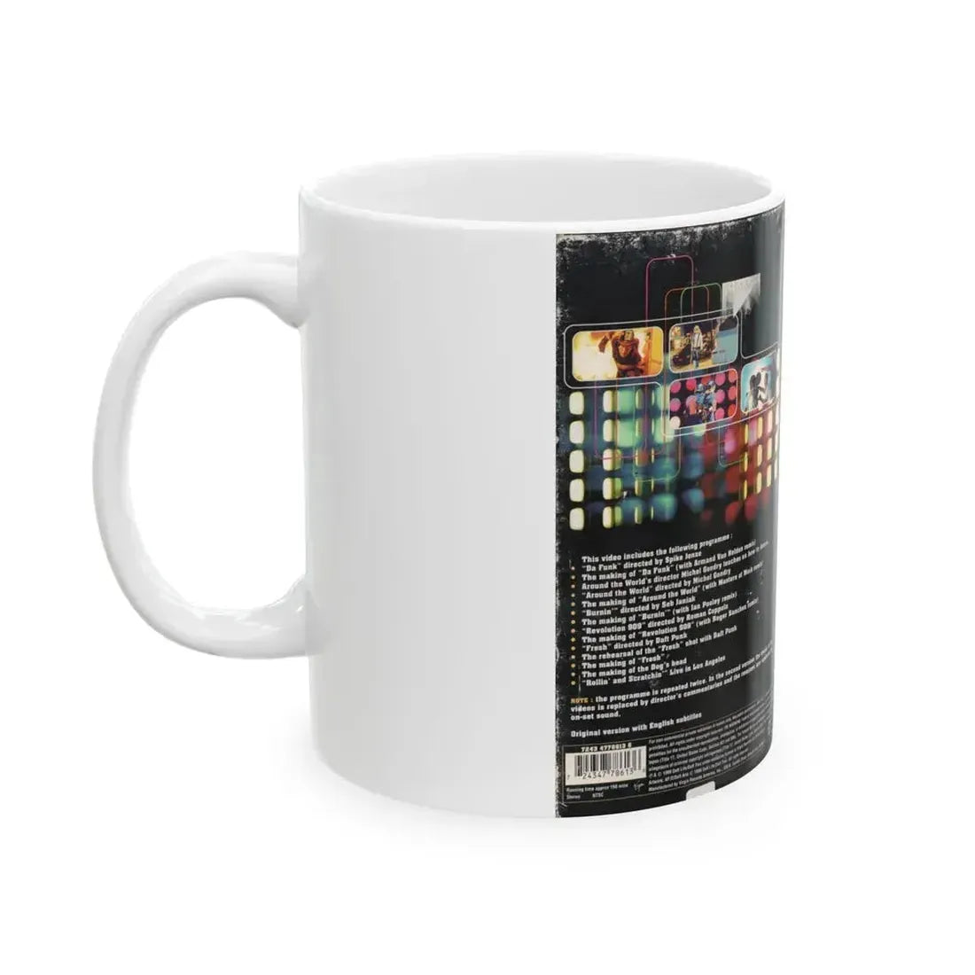 DAFT A STORY ABOUT DOGS ANDROIDS FIREMEN AND TOMATOES (VHS COVER) - White Coffee Mug - Go Mug Yourself