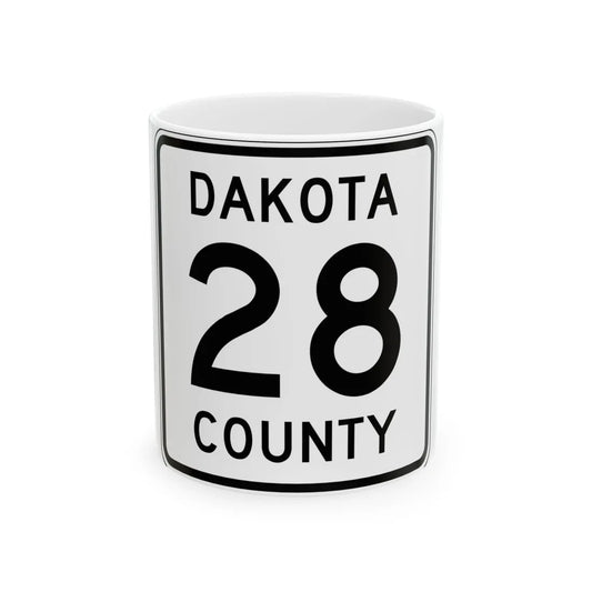 Dakota County 28 MN (Minnesota) (Road Sign) White Coffee Mug 11oz - Go Mug Yourself