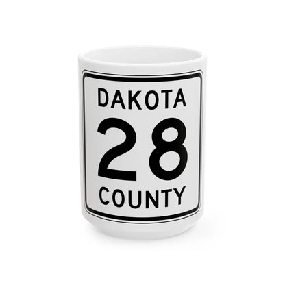 Dakota County 28 MN (Minnesota) (Road Sign) White Coffee Mug 15oz - Go Mug Yourself