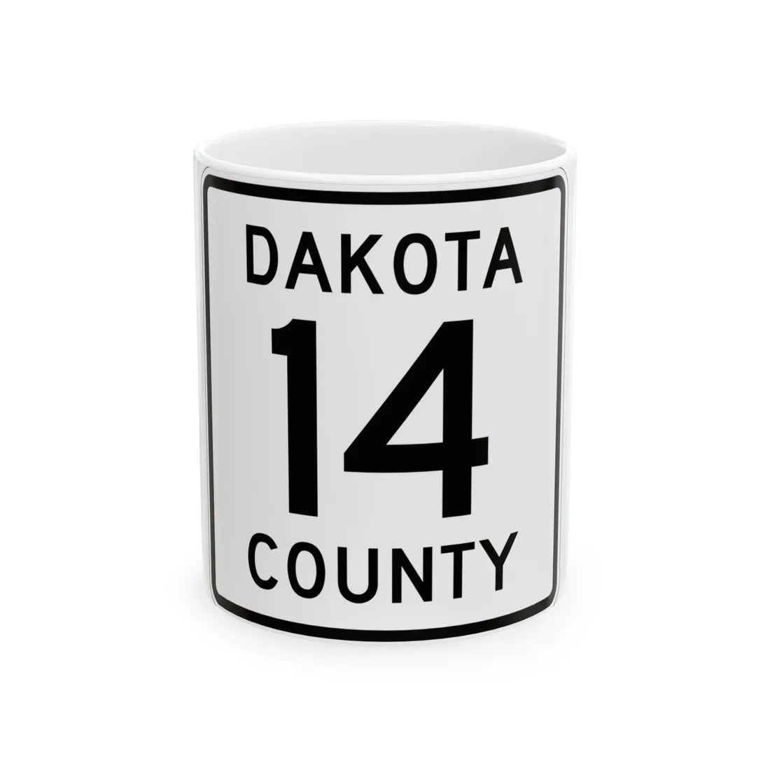 Dakota County Route 14 (Minnesota) (Road Sign) White Coffee Mug 11oz - Go Mug Yourself