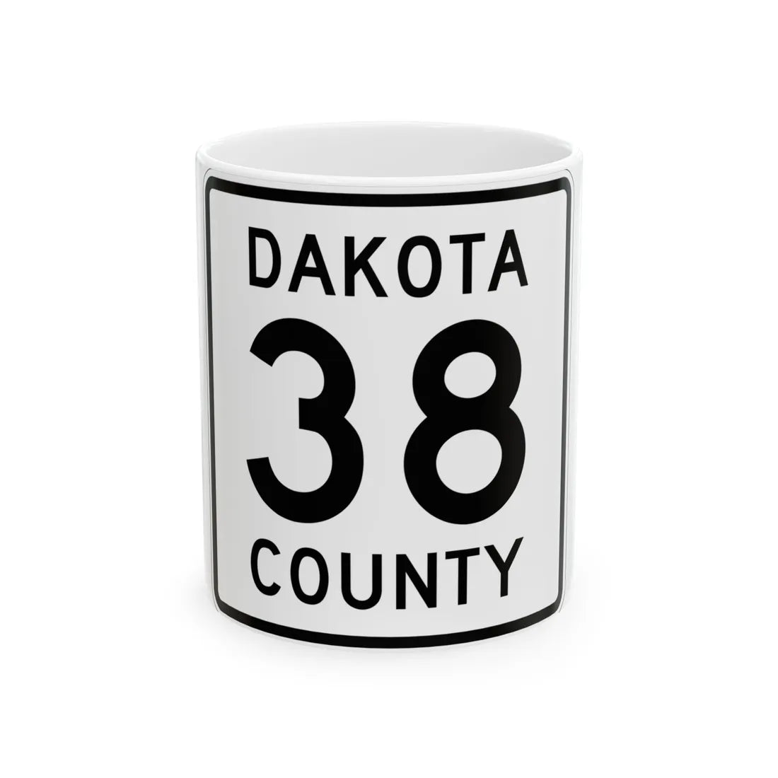 Dakota County Route 38 (Minnesota) (Road Sign) White Coffee Mug 11oz - Go Mug Yourself