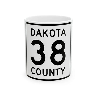 Dakota County Route 38 (Minnesota) (Road Sign) White Coffee Mug 11oz - Go Mug Yourself