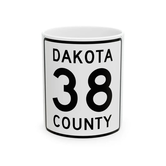 Dakota County Route 38 (Minnesota) (Road Sign) White Coffee Mug 11oz - Go Mug Yourself