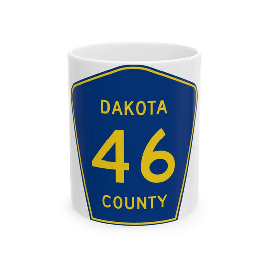 Dakota County Route 46 (Minnesota) (Road Sign) White Coffee Mug 11oz - Go Mug Yourself