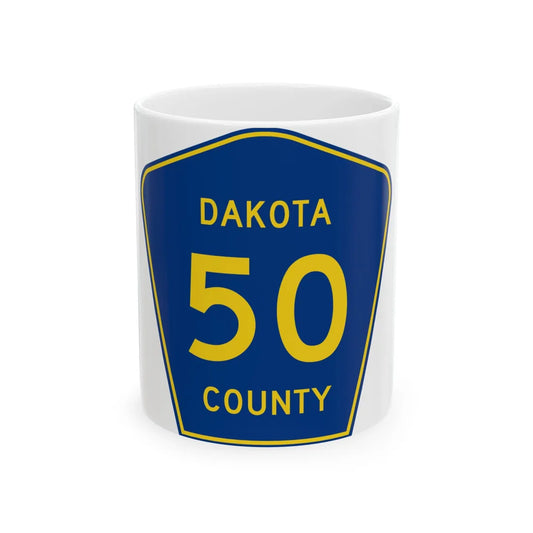 Dakota County Route 50 (Minnesota) (Road Sign) White Coffee Mug 11oz - Go Mug Yourself