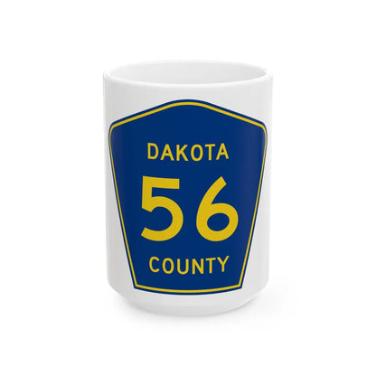 Dakota County Route 56 (Minnesota) (Road Sign) White Coffee Mug 15oz - Go Mug Yourself