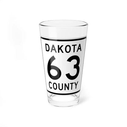 Dakota County Route 63 (Minnesota) (Road Sign) Pint Glass 16oz 16oz - Go Mug Yourself