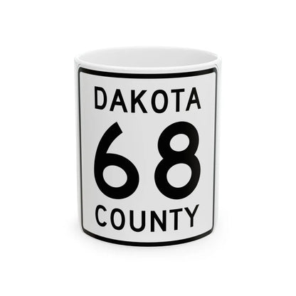 Dakota County Route 68 (Minnesota) (Road Sign) White Coffee Mug 11oz - Go Mug Yourself