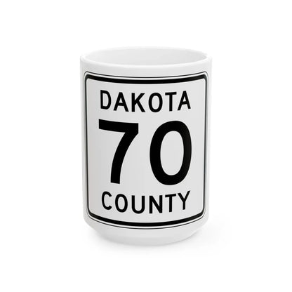 Dakota County Route 70 MN (Minnesota) (Road Sign) White Coffee Mug 15oz - Go Mug Yourself