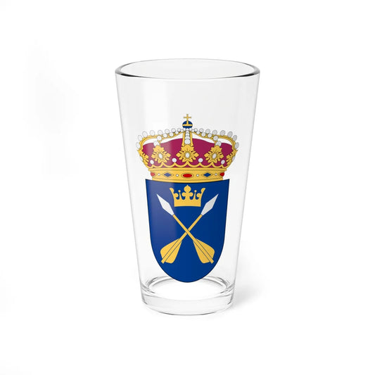 Dalarna vapen med kunglig krona (Sweden) (Coat of Arms) Pint Glass 16oz 16oz - Go Mug Yourself